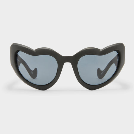 Fast Love Matte Black Female Cat-Eye Sunglasses | Le Specs display picture 1