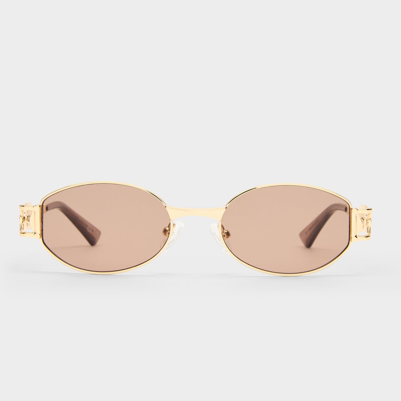 The Forbidden Gold Uni-Sex Oval Sunglasses | Le Specs