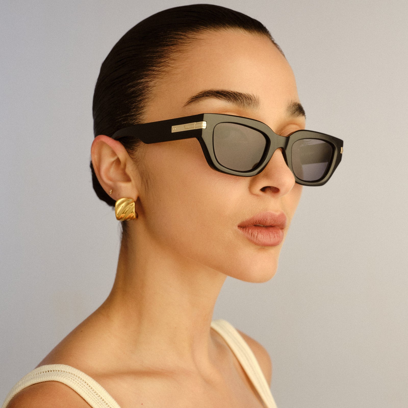 Cubito + Black Uni-Sex D-Frame Sunglasses | Le Specs