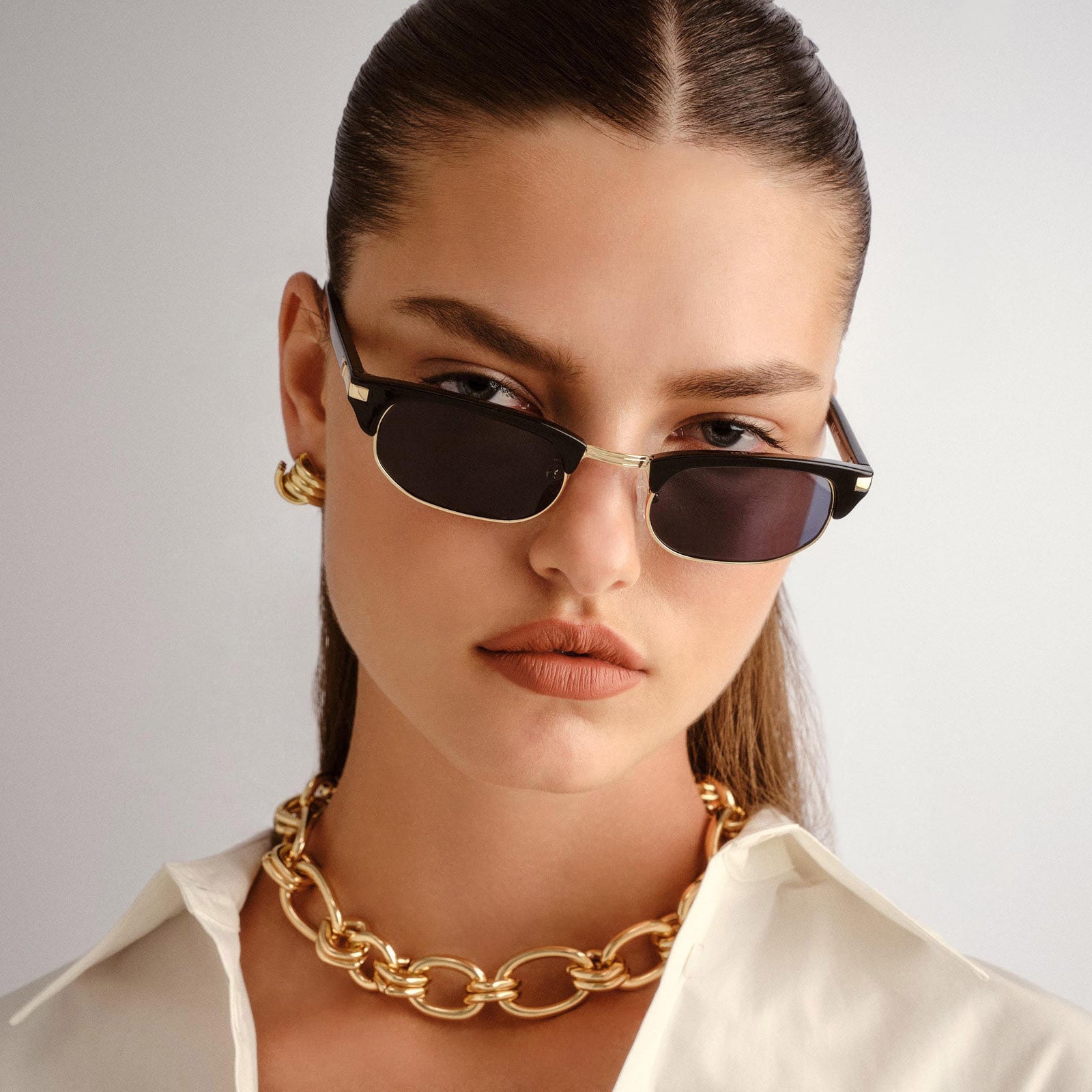 Nightingale Black Uni-Sex D-Frame Sunglasses | Le Specs