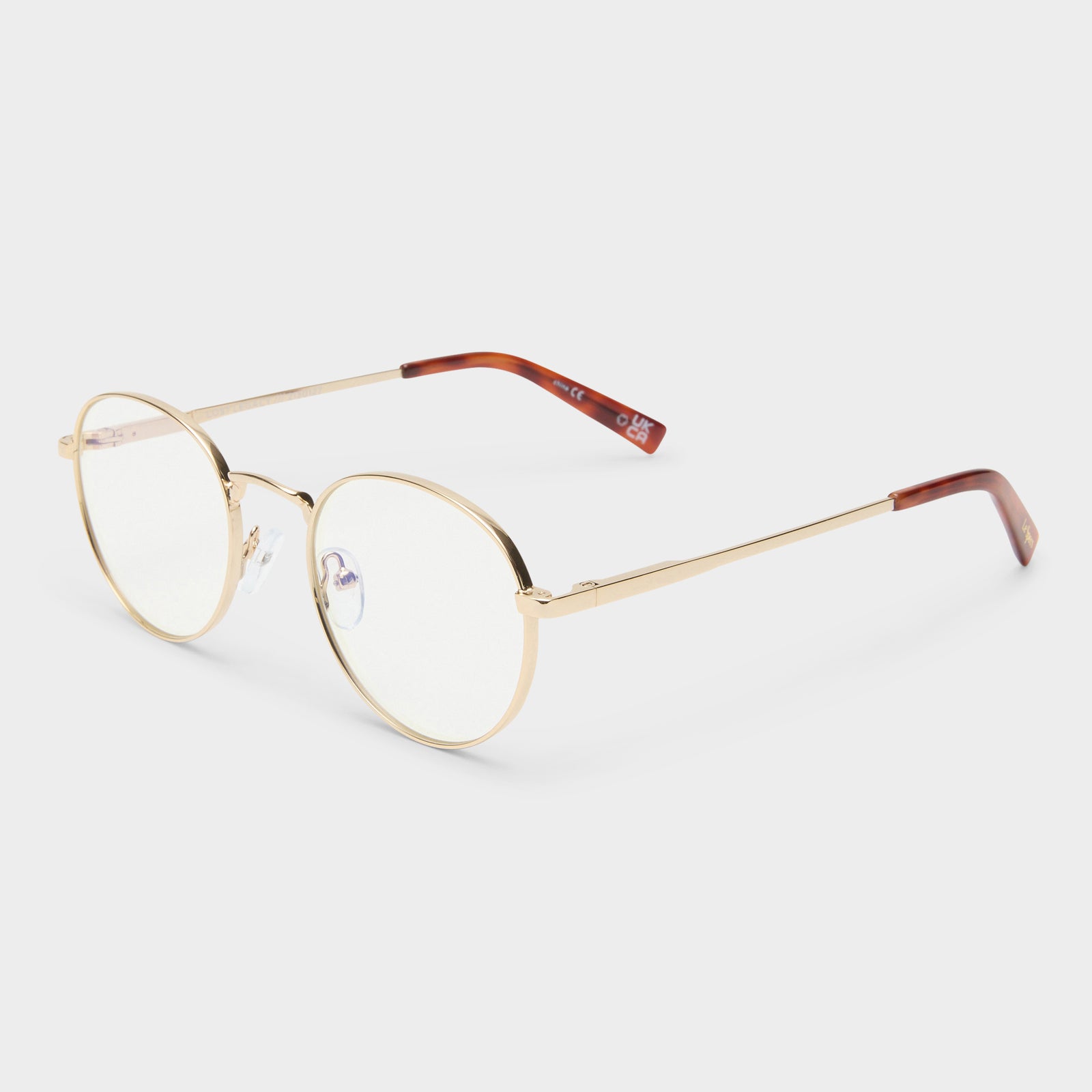 Lost Legacy Bright Gold Uni-Sex Round Blue Light | Le Specs