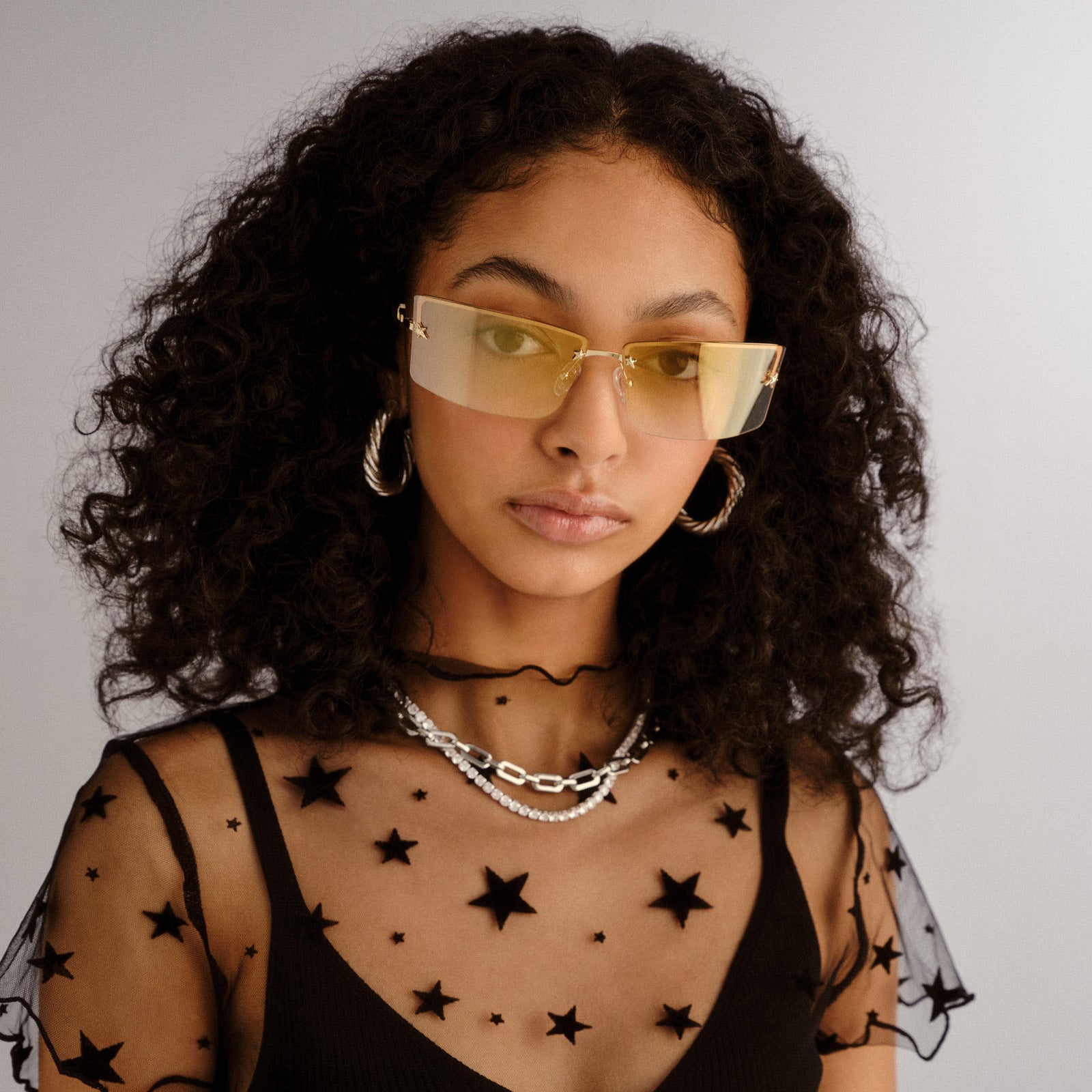 Alien Gold Female Rectangle Sunglasses | Le Specs