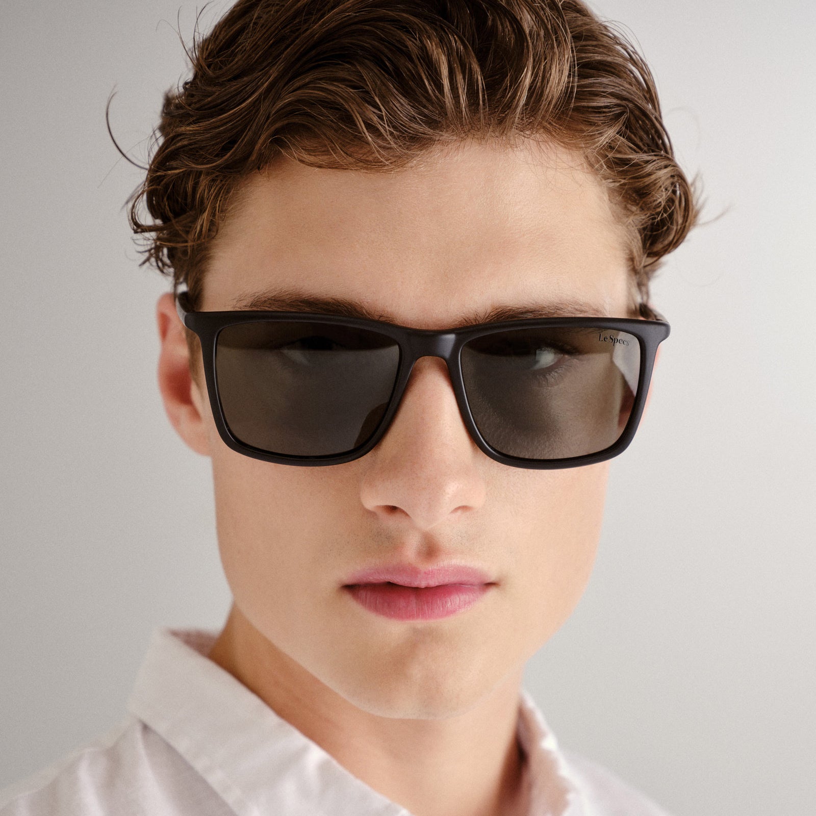 Tweedledum Matte Black Male D-Frame Sunglasses | Le Specs