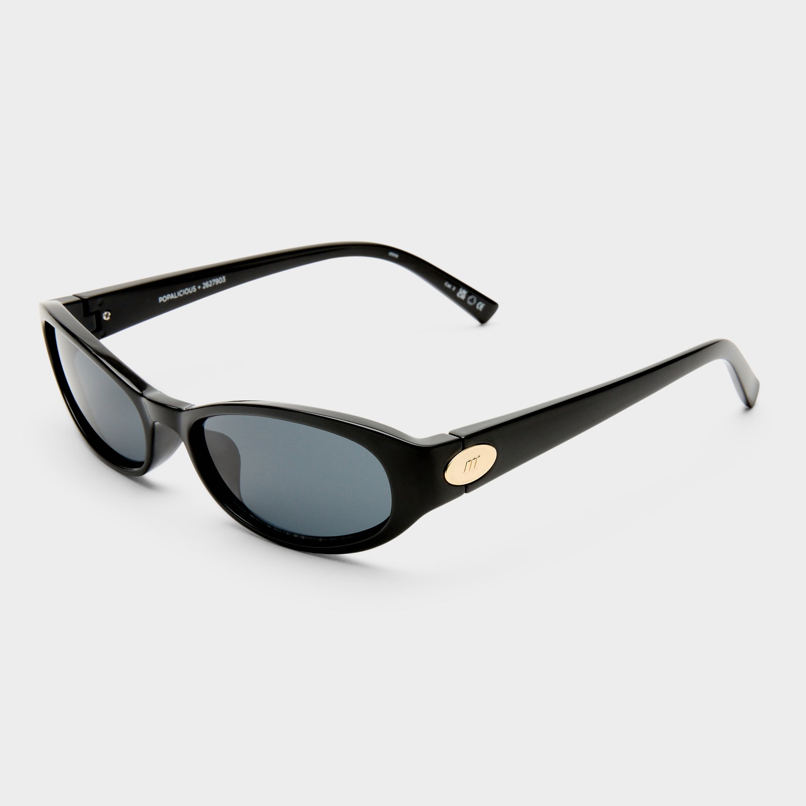 Popalicious + Black Female Oval Sunglasses | Le Specs