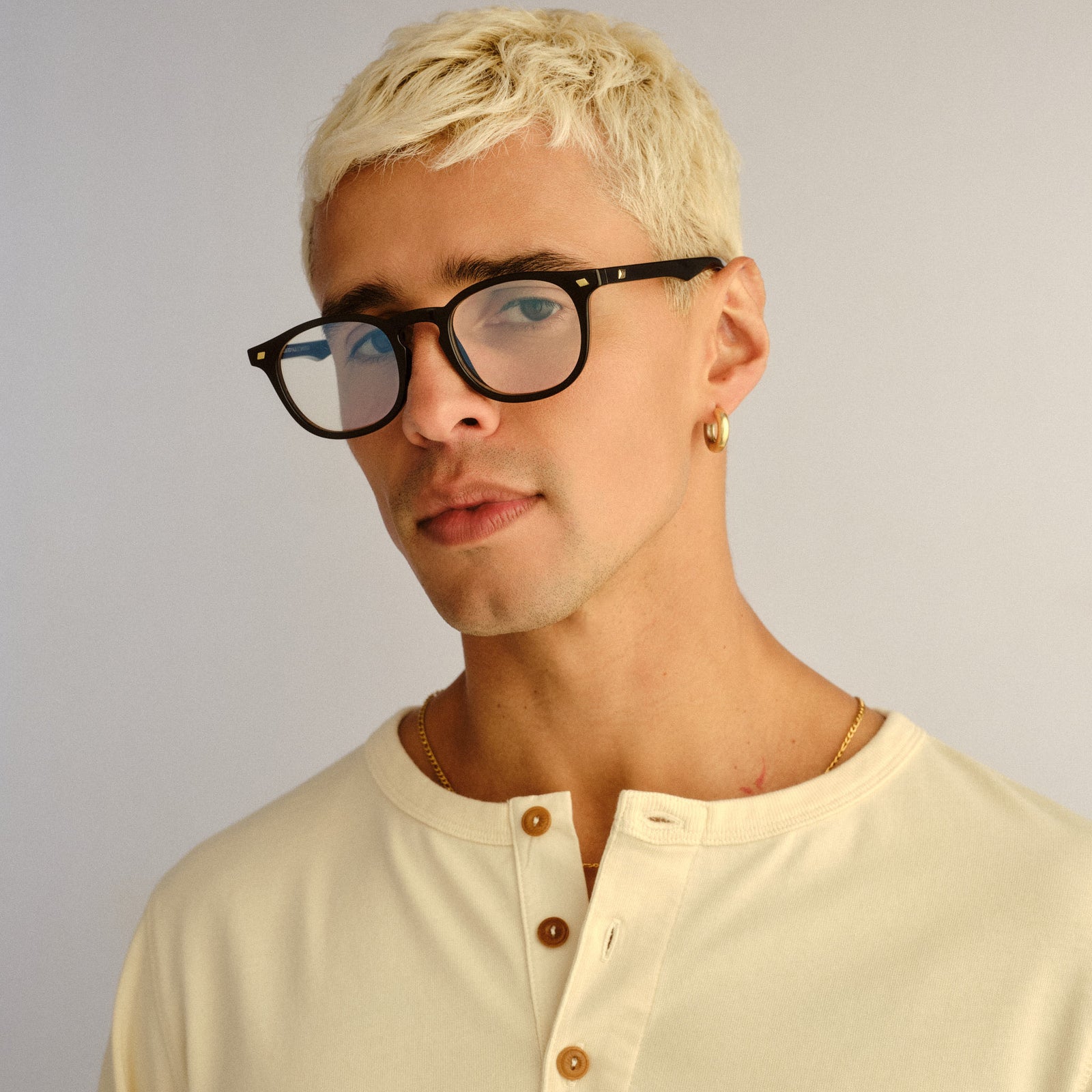 Club Royale Black Uni-Sex Round Blue Light | Le Specs