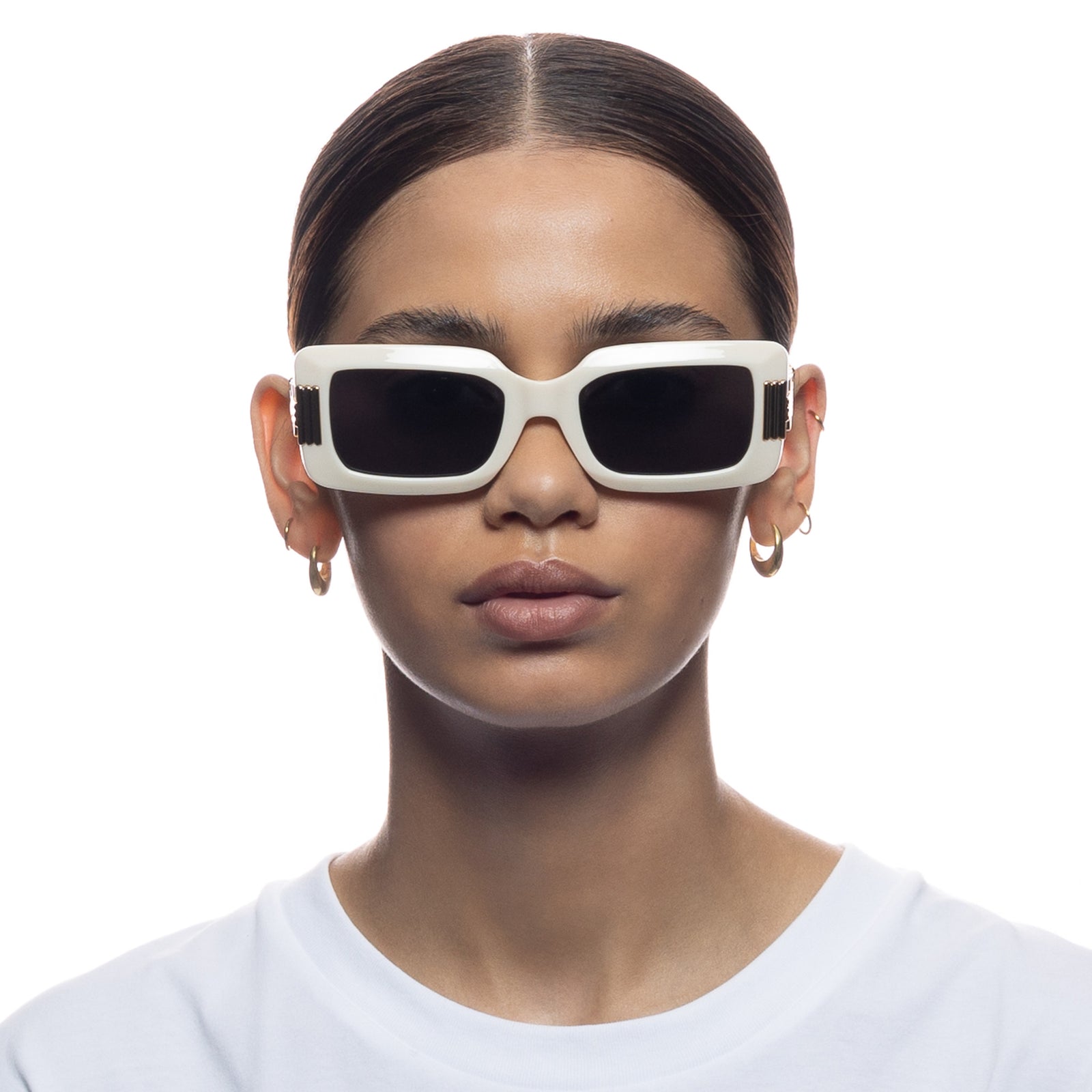 Orion Ridge Off White Female Rectangle Sunglasses | Le Specs
