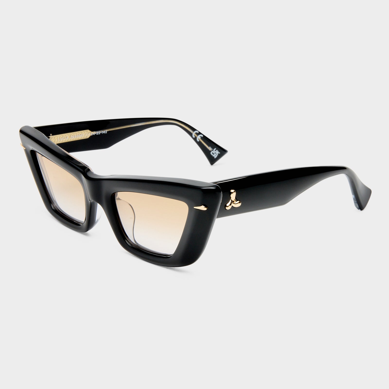 Lucia Obsidian Black Female Cat-Eye Sunglasses | Le Specs