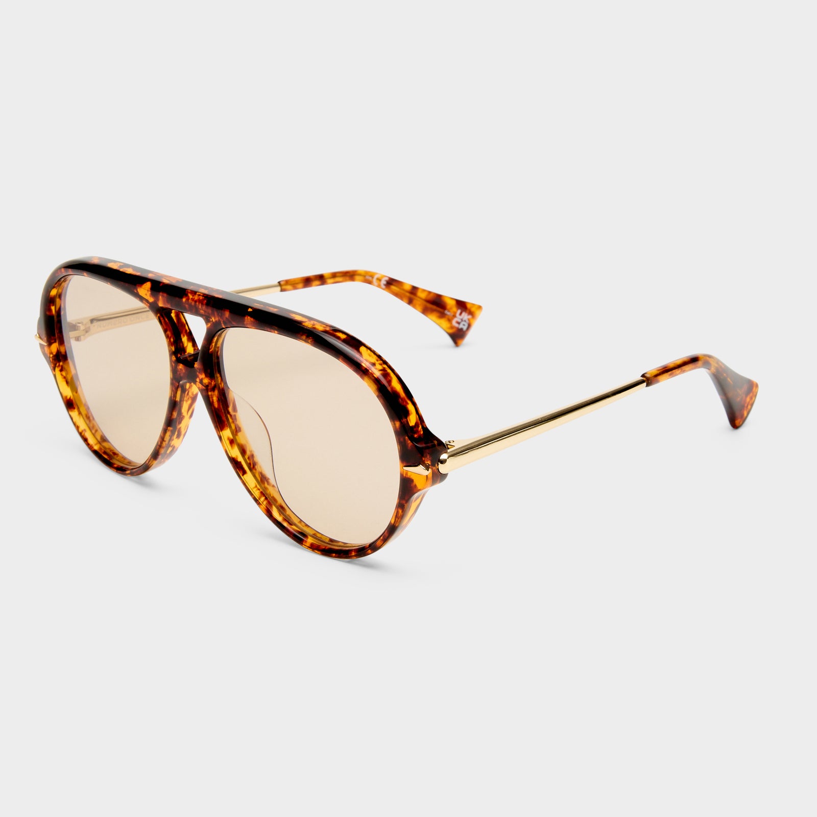 Numero Once Mottled Tort Female Aviator Sunglasses | Le Specs