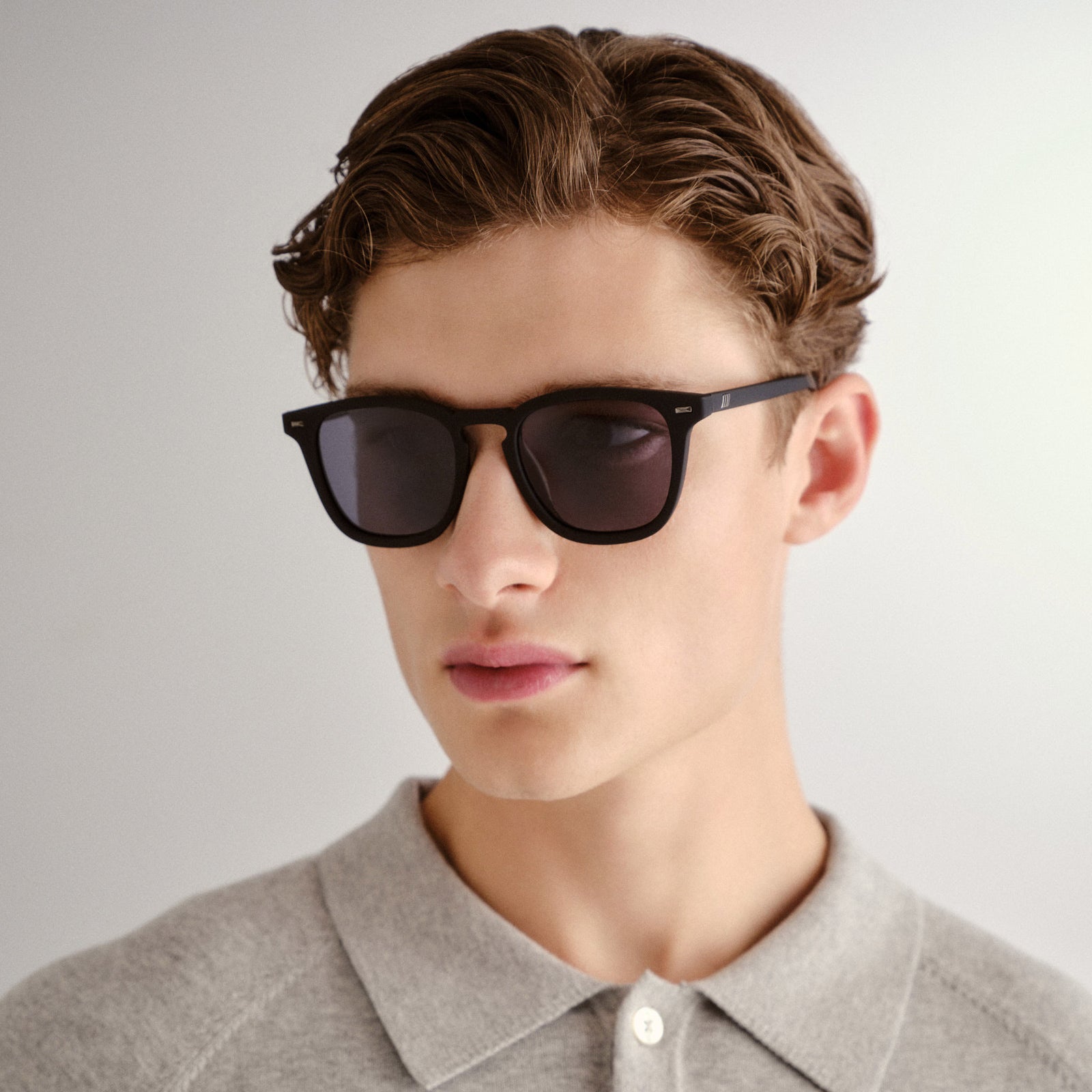 No Biggie Black Rubber Uni-Sex D-Frame Sunglasses | Le Specs