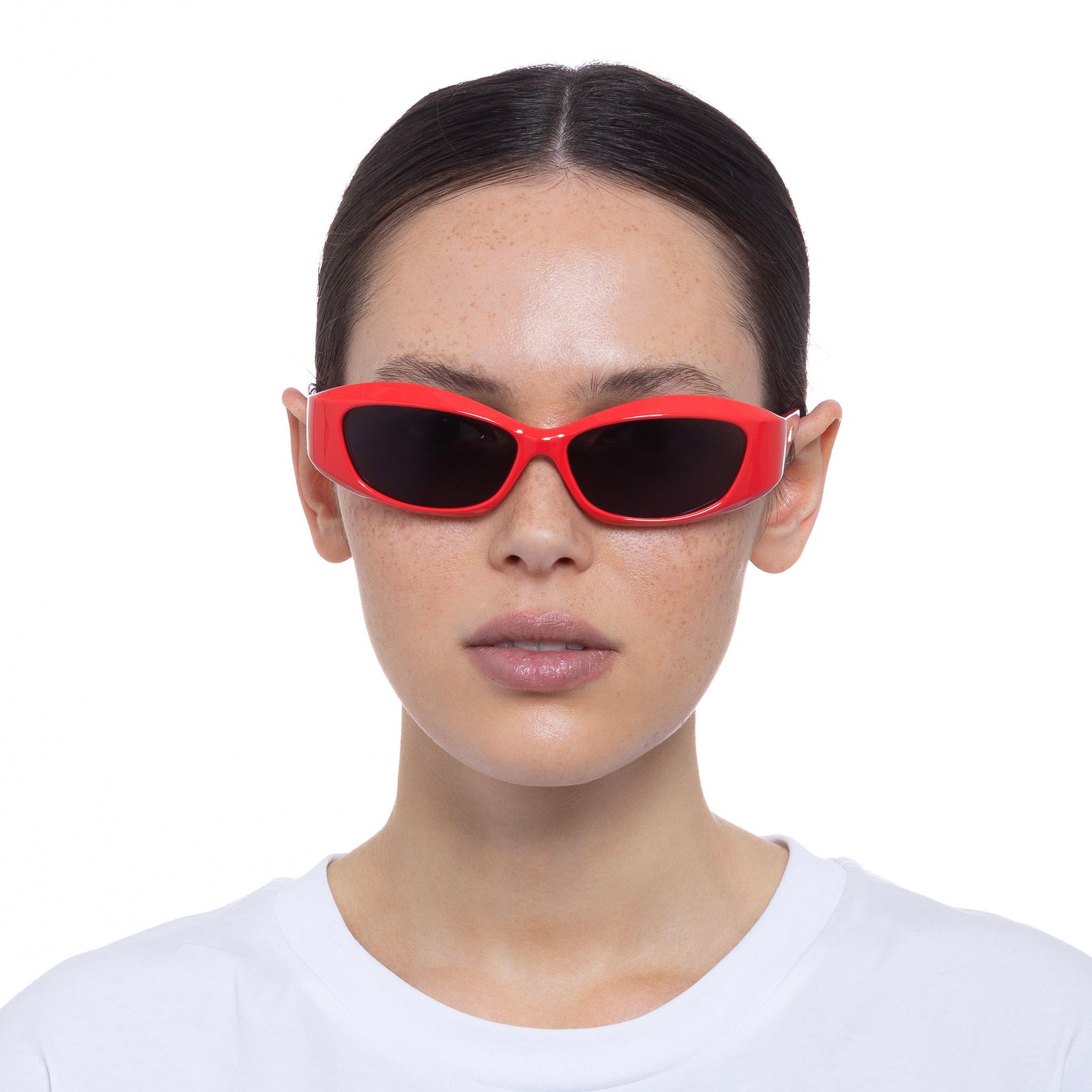Swift Lust Electric Orange Uni-Sex Rectangle Sunglasses | Le Specs