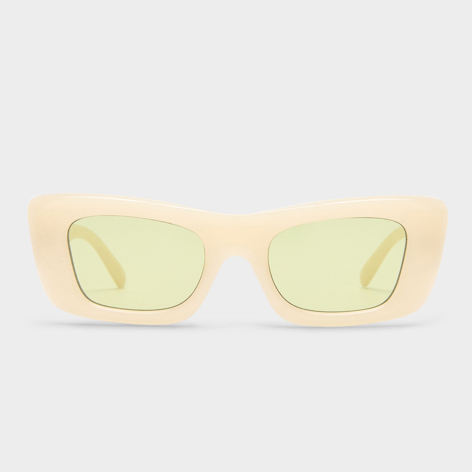 Dopamine Milky Almond Uni-Sex Rectangle Sunglasses | Le Specs
