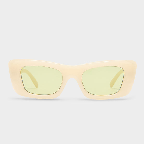 Dopamine Milky Almond Uni-Sex Rectangle Sunglasses Le Specs