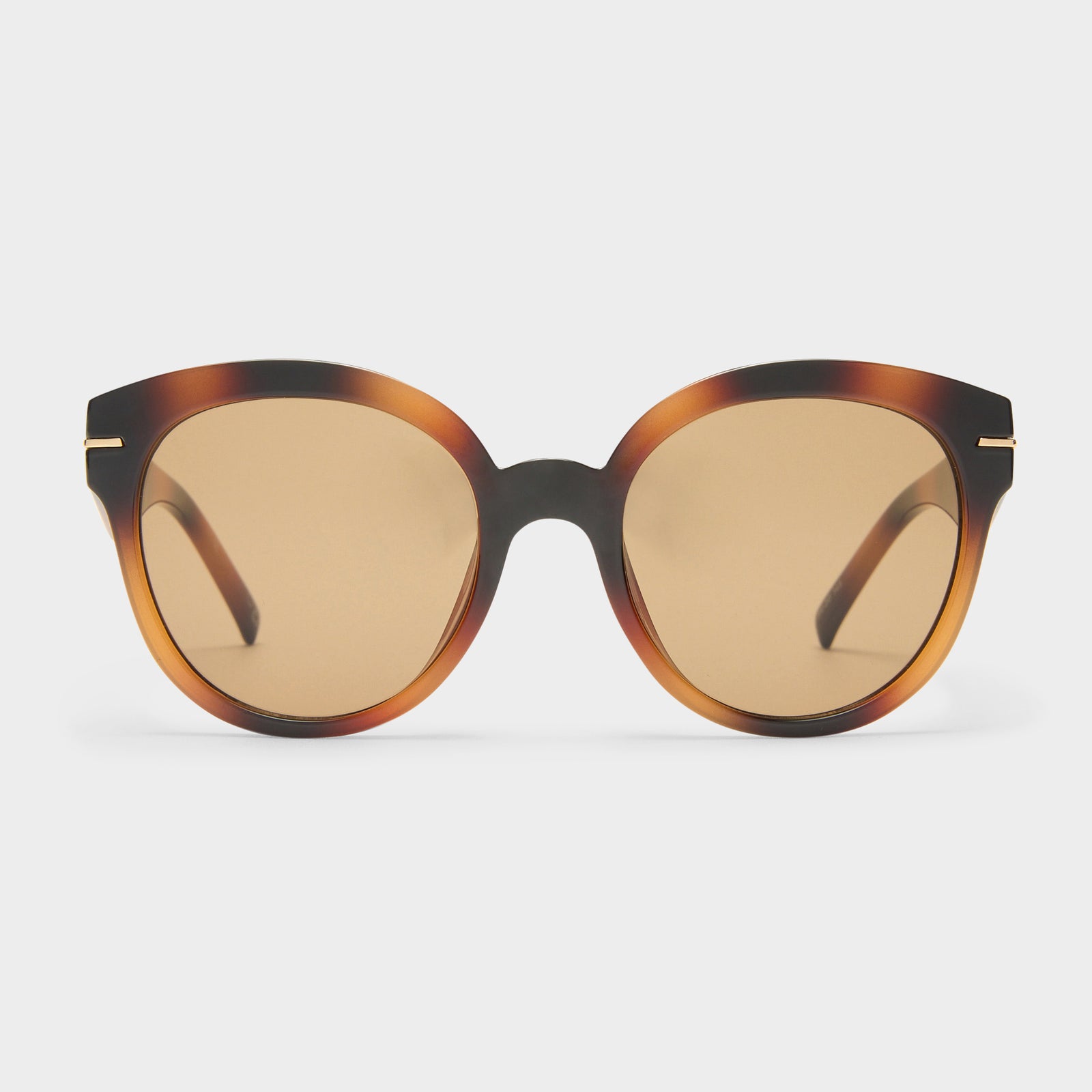 Capacious Tort Female Round Sunglasses | Le Specs