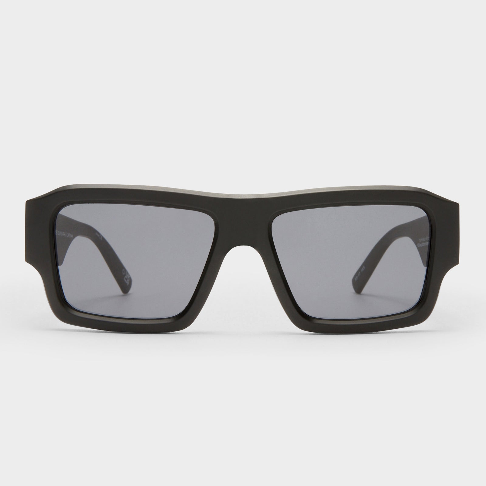 Polygraph Matte Black Uni-Sex Rectangle Sunglasses | Le Specs