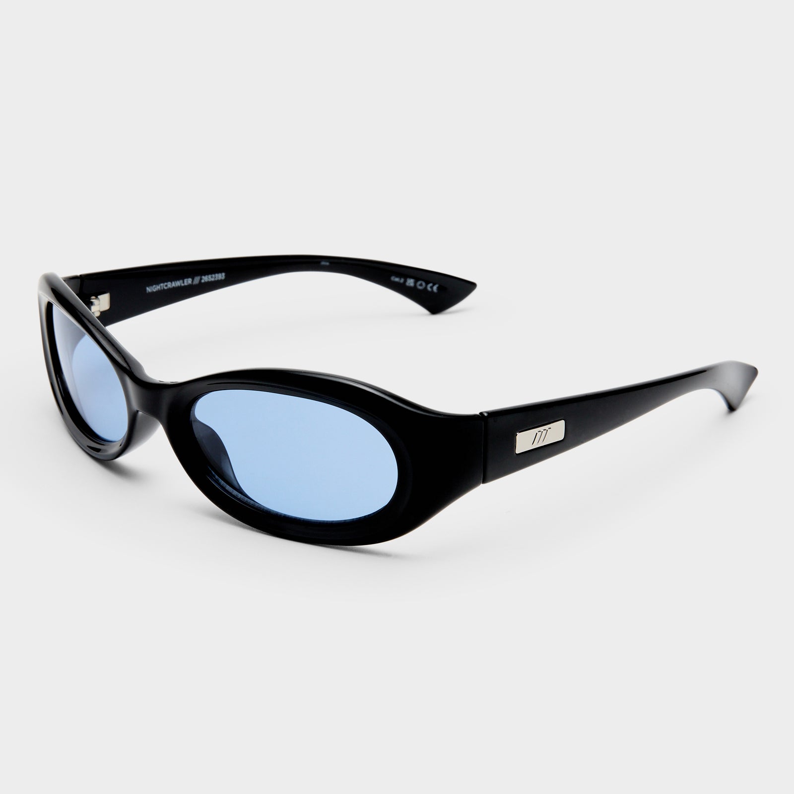 Nightcrawler Black Uni-Sex Oval Sunglasses | Le Specs