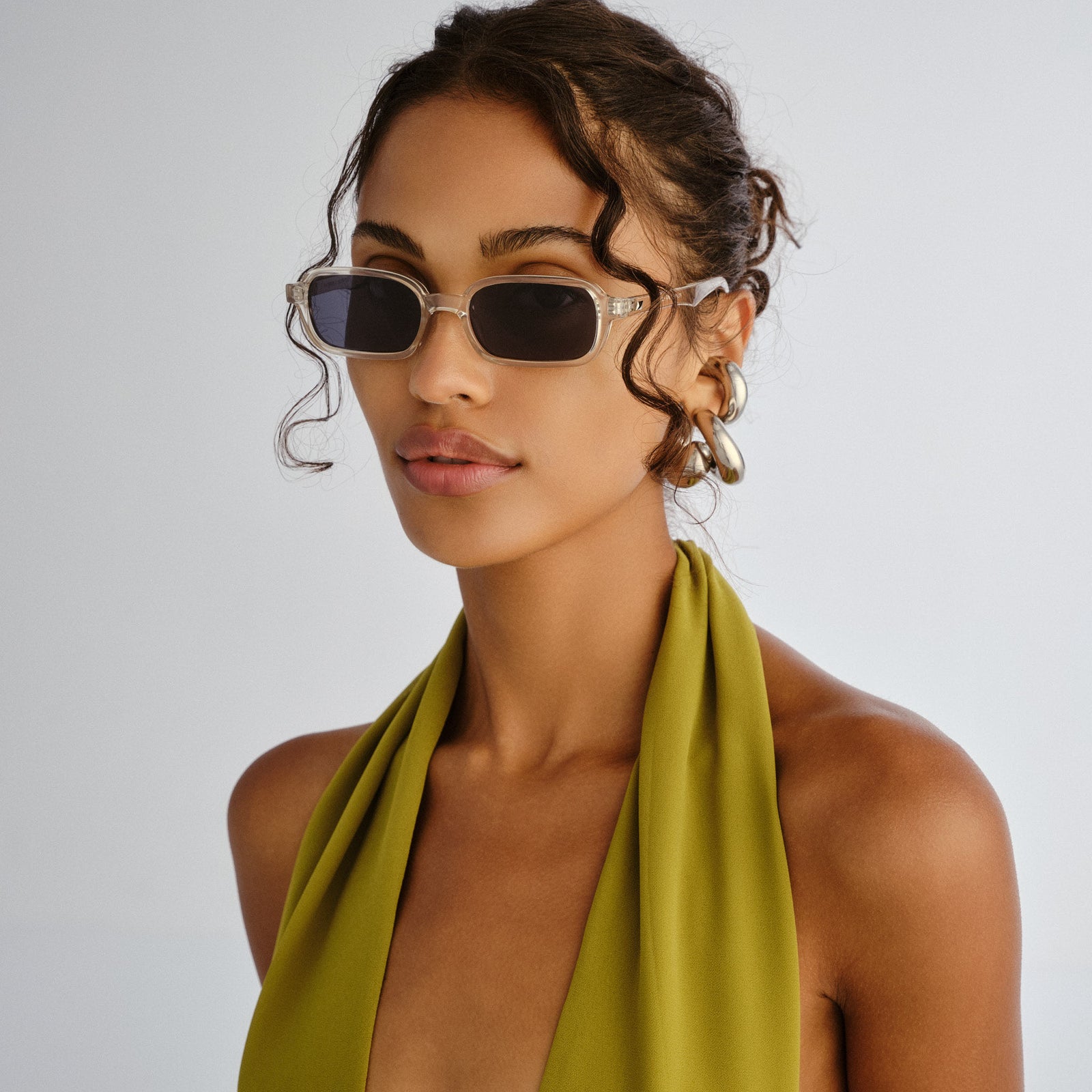 Pilferer Pewter Uni-Sex Rectangle Sunglasses | Le Specs