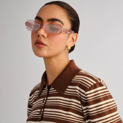 Numero Siete Pink Salt Female Oval Sunglasses | Le Specs