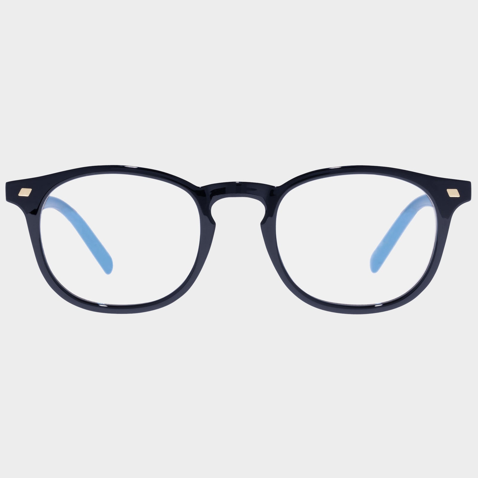 Club Royale Black Uni-Sex Round Blue Light | Le Specs