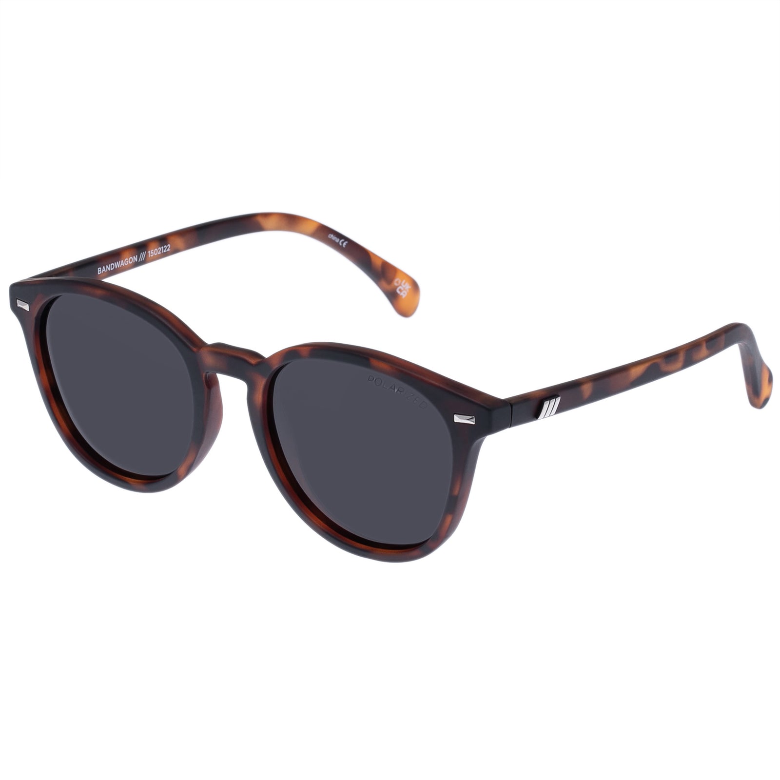 Le Specs Bandwagon Matte Tort Sunglasses / Smoke Mono Polarized Lenses