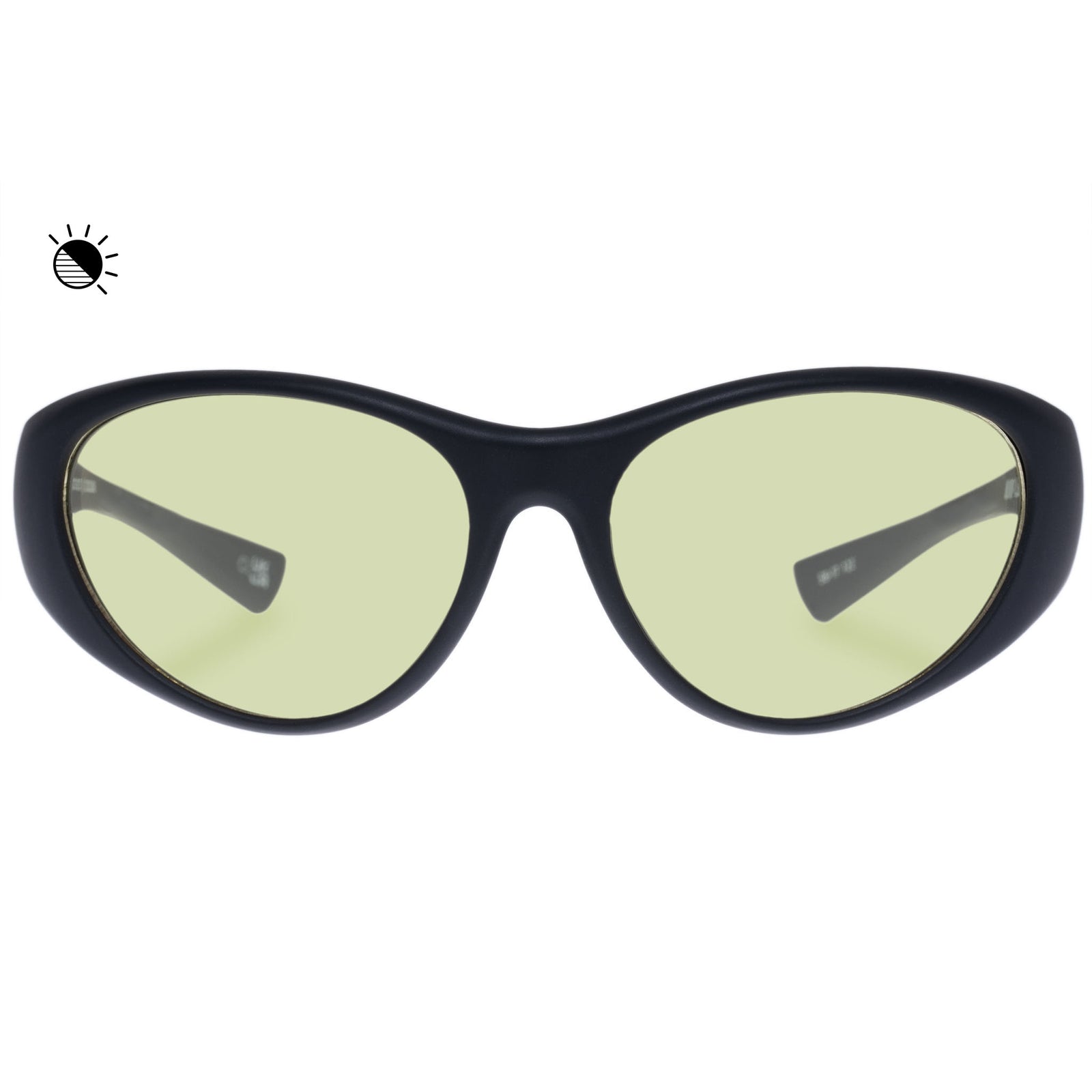 Le Specs - Dotcom Transition Lenses, Oval Sunglasses, Matte Black, Large