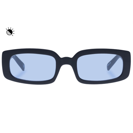 Le Specs - Dynamite Transition Lenses, Oval Sunglasses, Matte Black, Medium