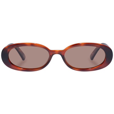 Outta Love Electric Orange Female Oval Sunglasses | Le Specs