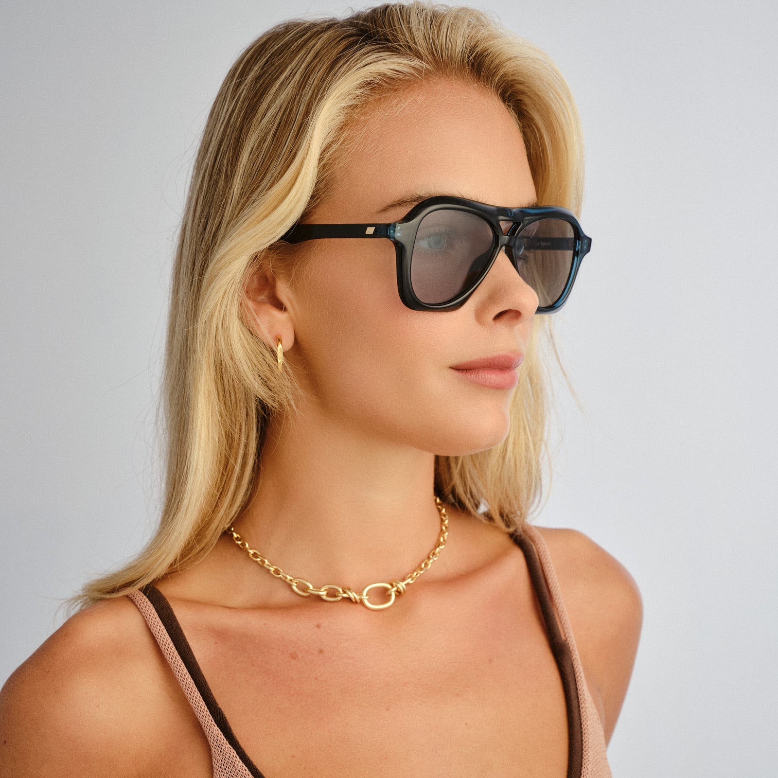 Drizzle Teal Uni-Sex Aviator Sunglasses | Le Specs