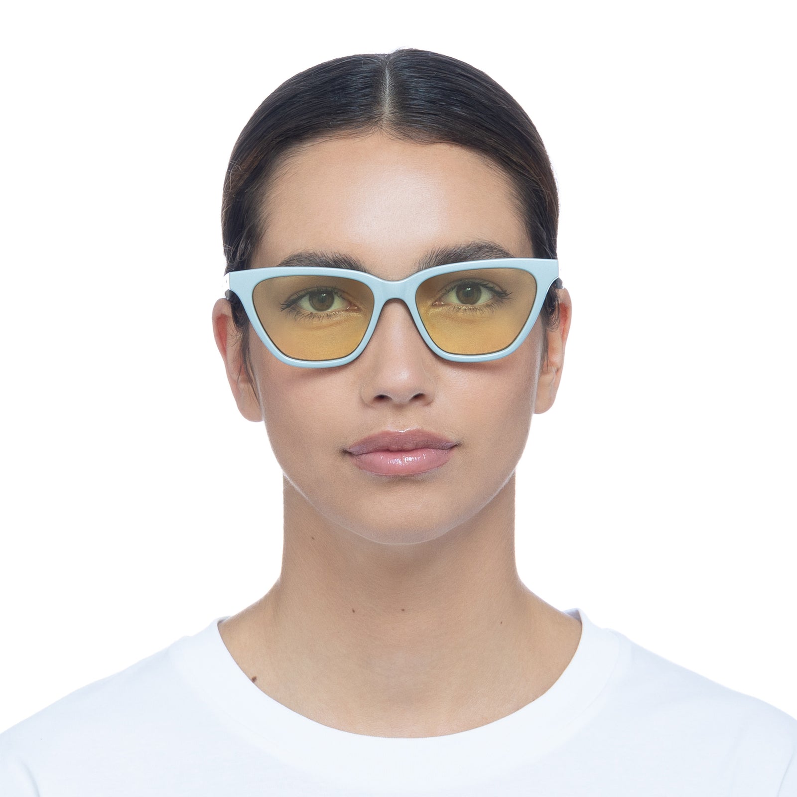 Unfaithful Metallic Powder Blue Uni-Sex Cat-Eye Sunglasses | Le Specs