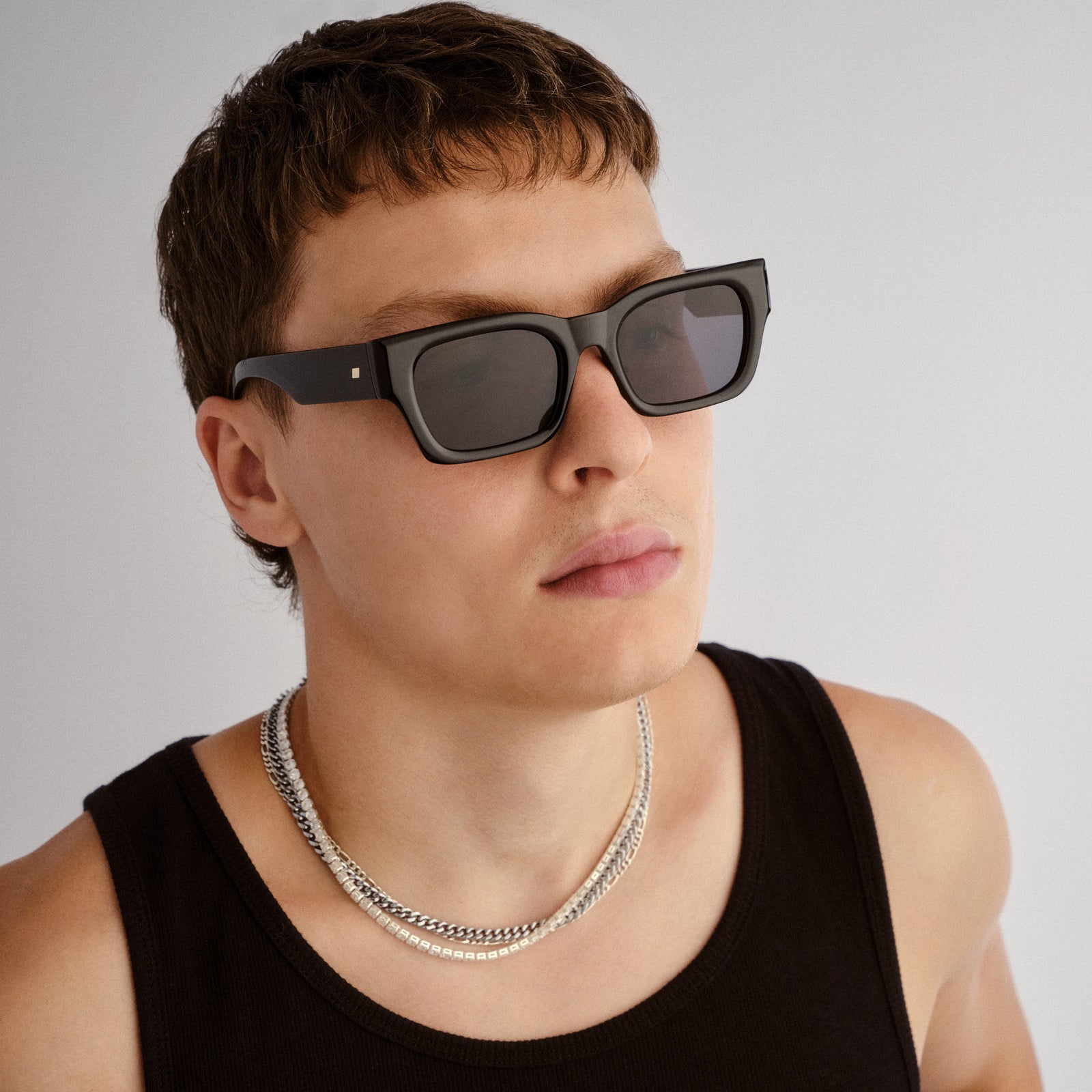 Shmood Black Uni-Sex Rectangle Sunglasses | Le Specs
