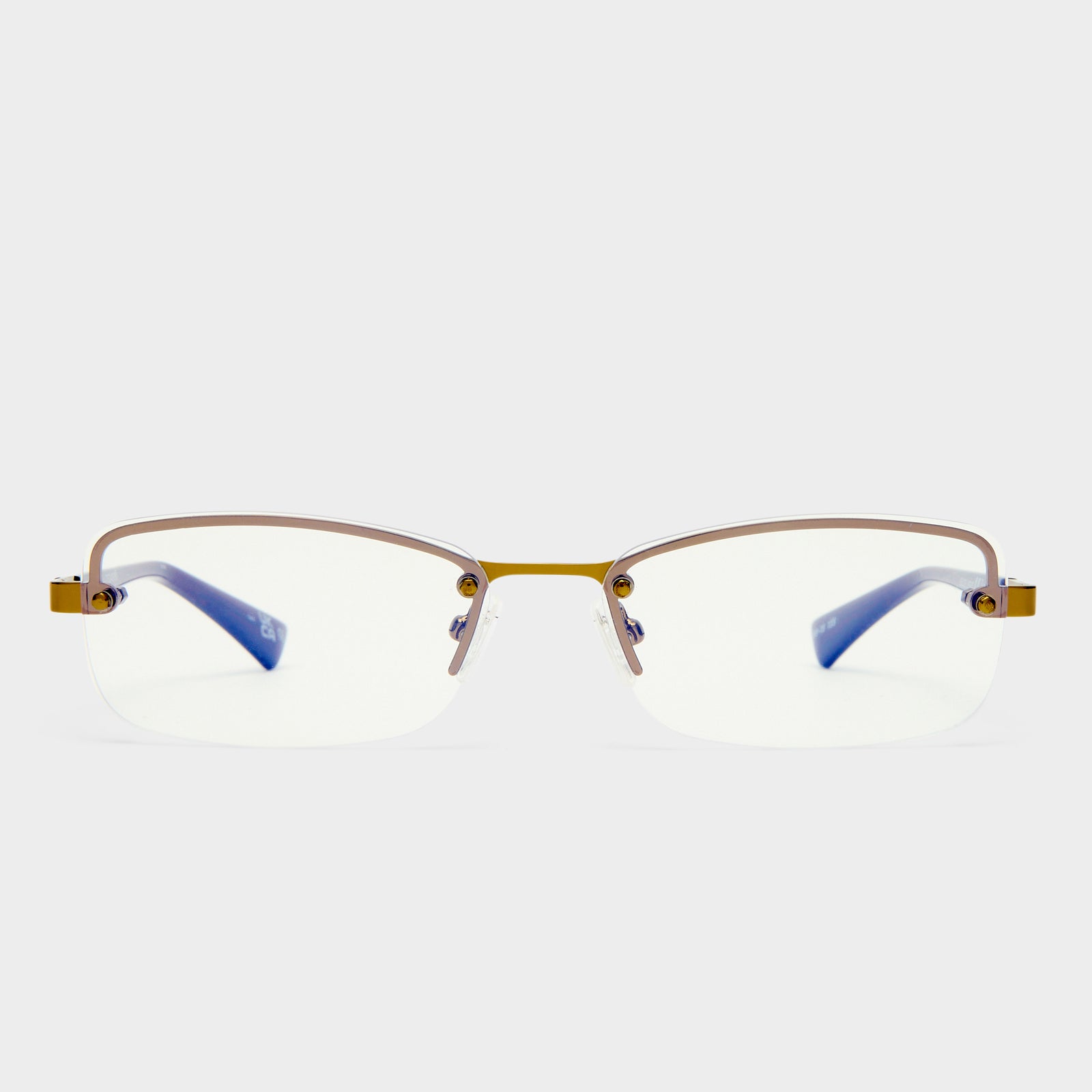 Enigmatic Dark Gold Female Rectangle Blue Light | Le Specs