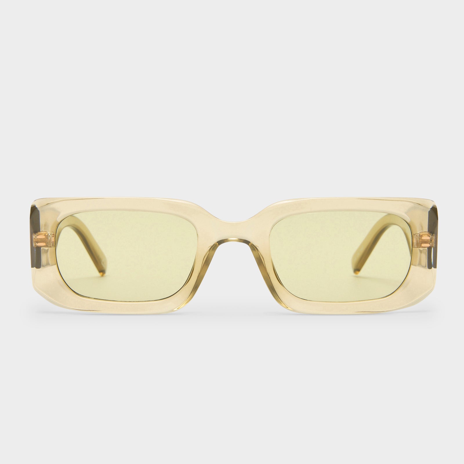 Rippled Rebel Olive Leaf Uni-Sex Rectangle Sunglasses | Le Specs