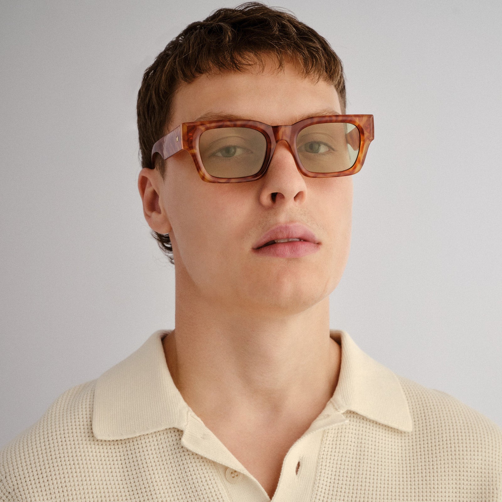 Shmood Amber Haze Uni-Sex Rectangle Sunglasses | Le Specs
