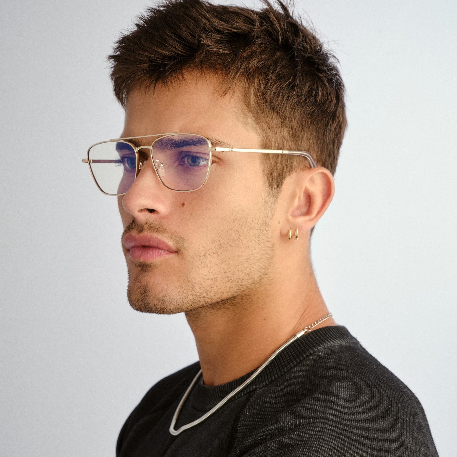 Diametric Gold Uni-Sex Aviator Blue Light | Le Specs