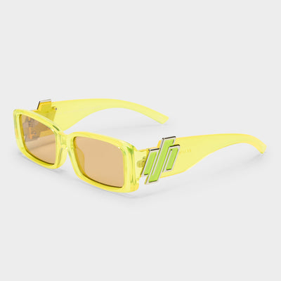 Cruel Intentions Hyper Yellow Uni-Sex Rectangle Sunglasses | Le Specs