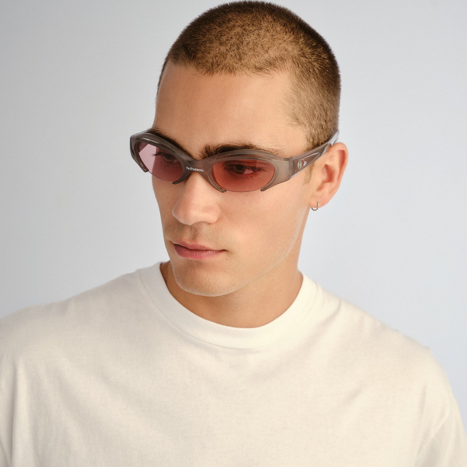 Cyborg Smoke Uni-Sex Oval Sunglasses | Le Specs