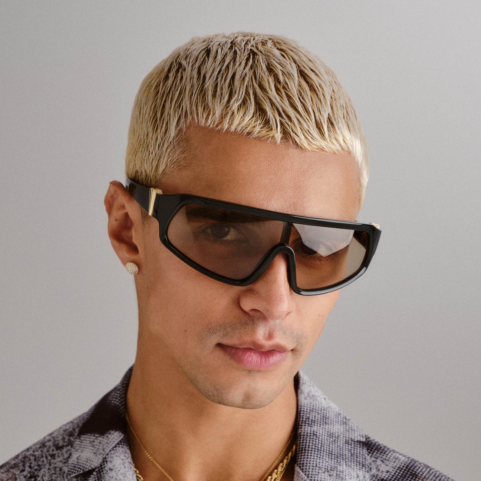 Calm Chaos Dark Khaki Uni-Sex Shield Sunglasses | Le Specs