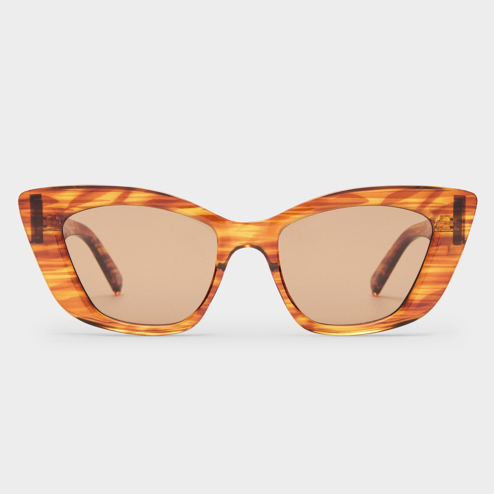 Tranquil Turmoil Woodstripe Female Cat-Eye Sunglasses | Le Specs