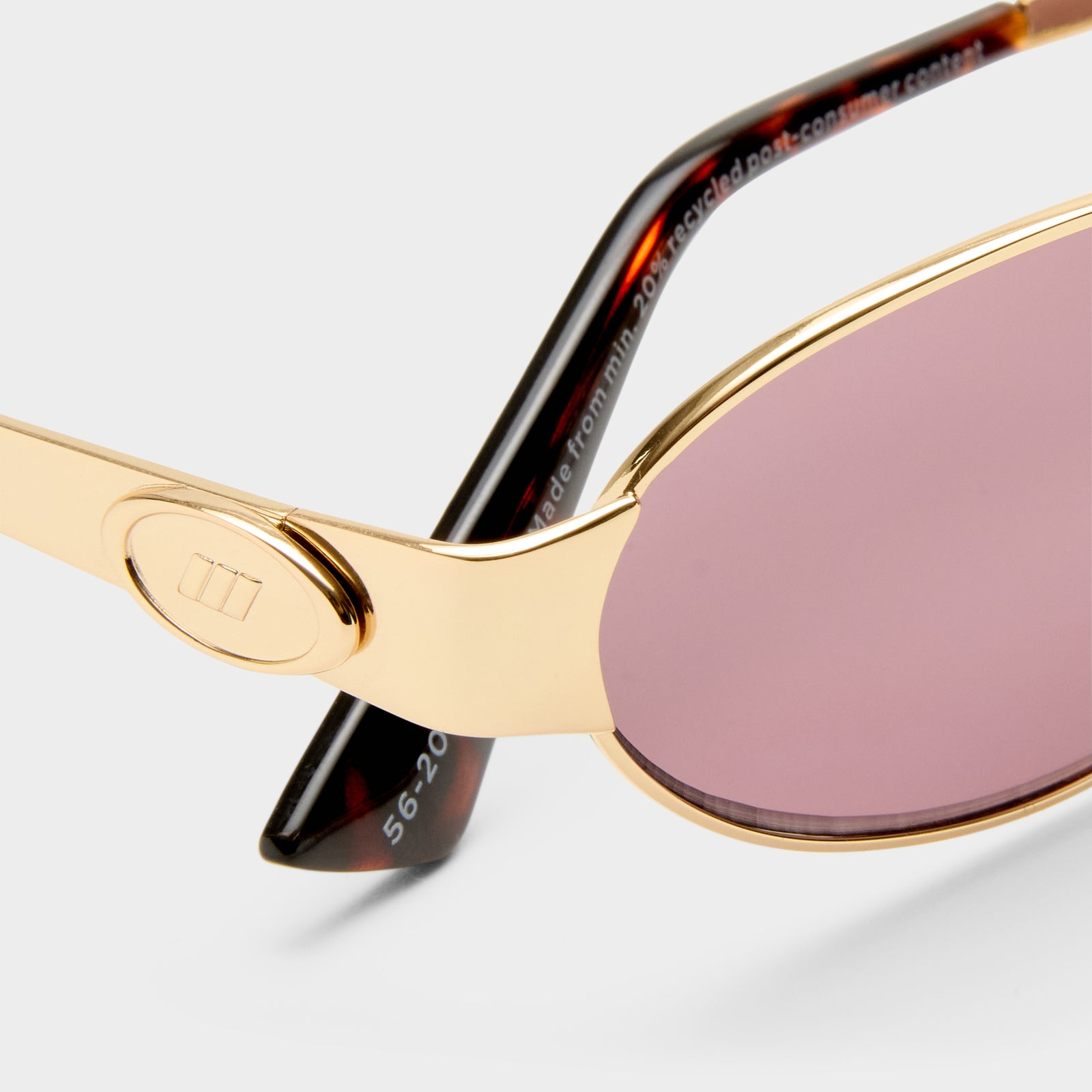 Frostbite Bright Gold Uni-Sex Oval Sunglasses | Le Specs