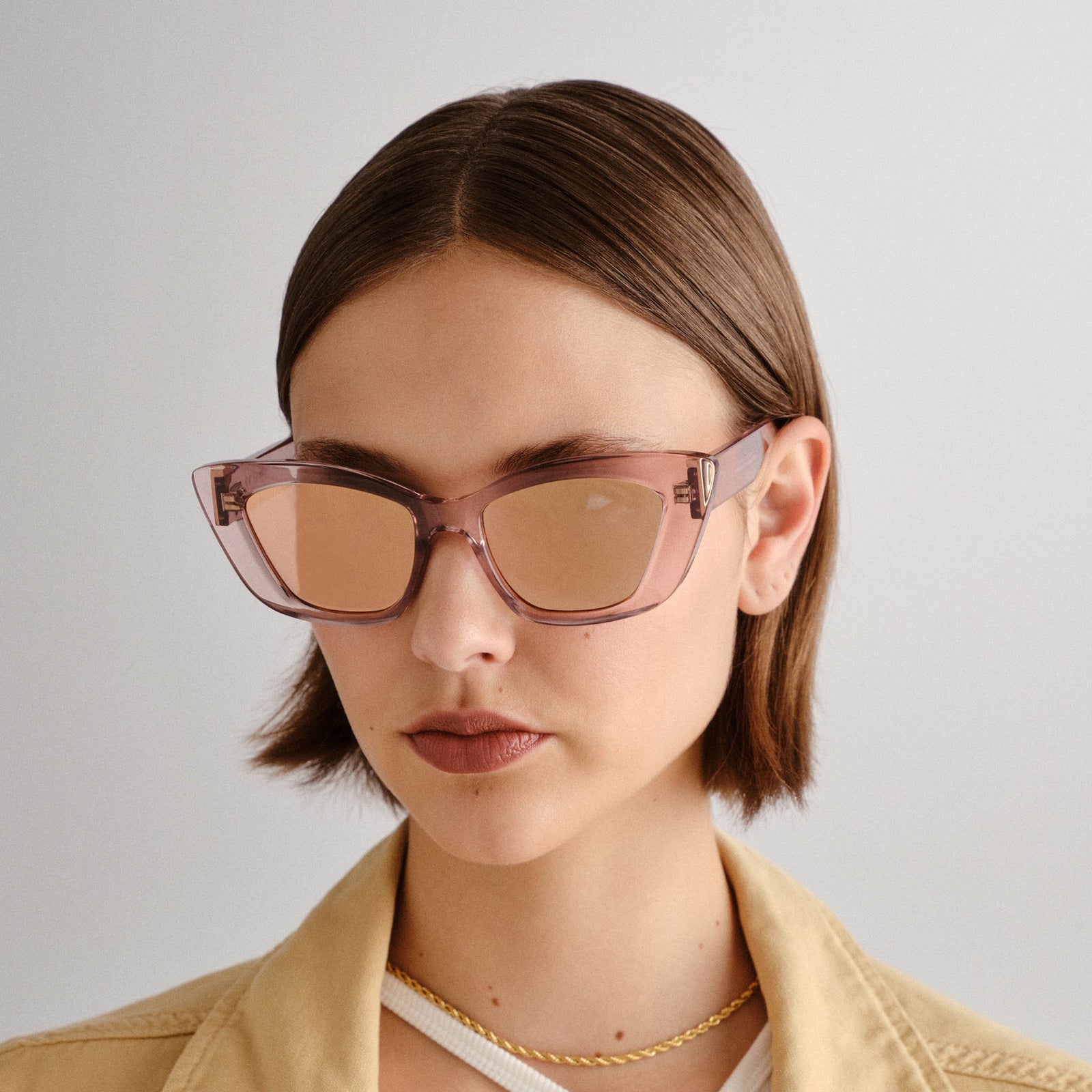 Tranquil Turmoil Rose Quartz Female Cat-Eye Sunglasses | Le Specs