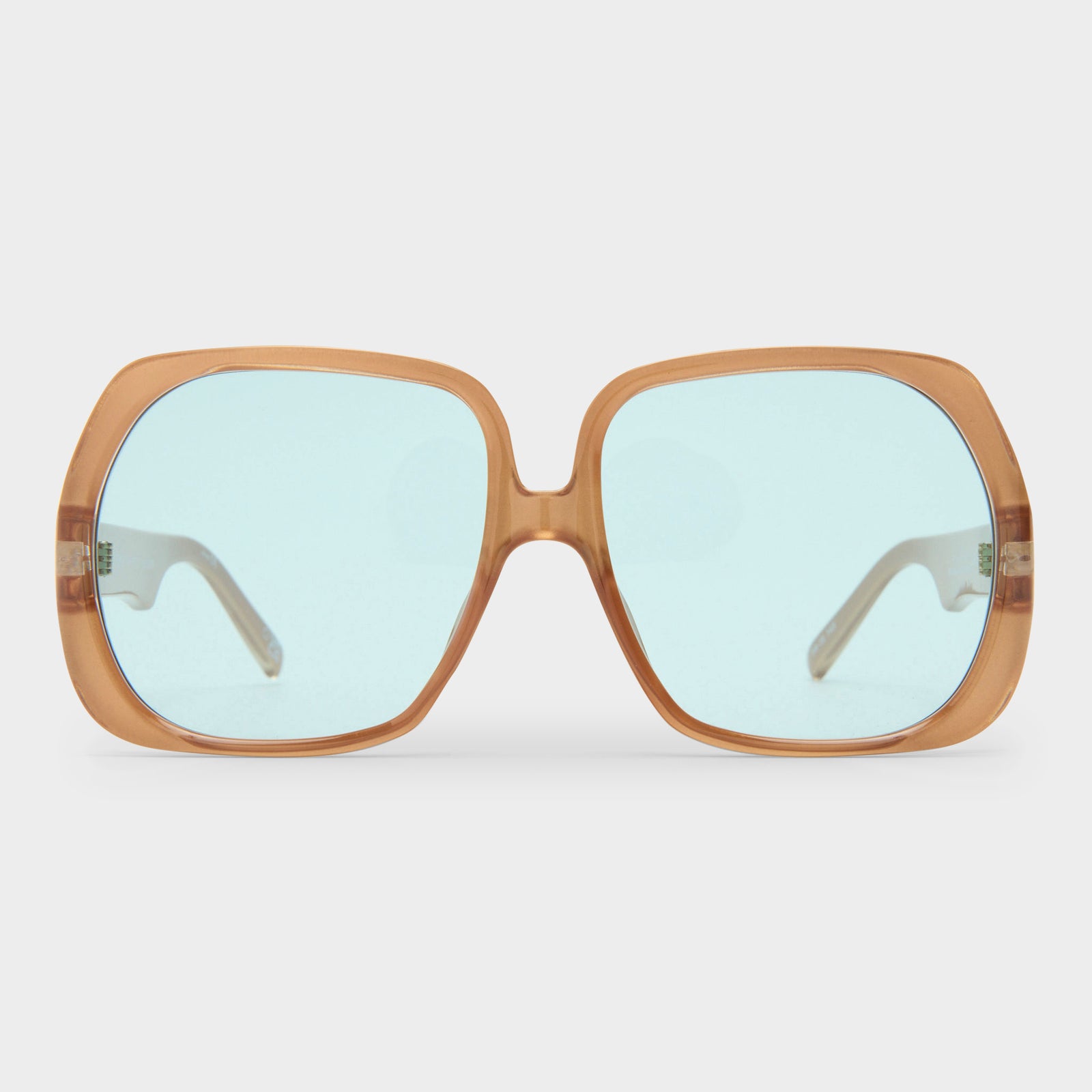 Polydisco Pearl Champagne Female Square Sunglasses | Le Specs