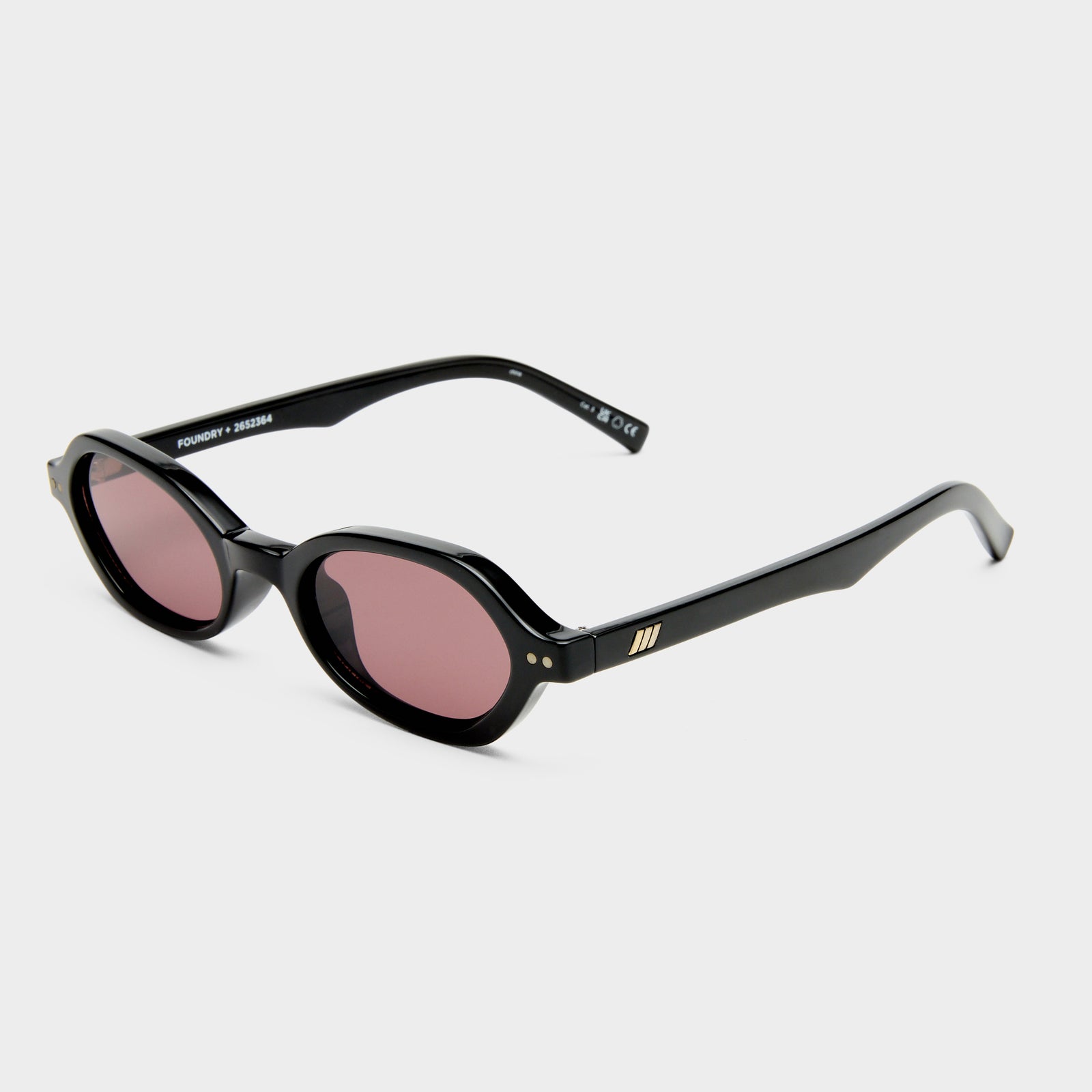 Foundry + Black Uni-Sex Rectangle Sunglasses | Le Specs