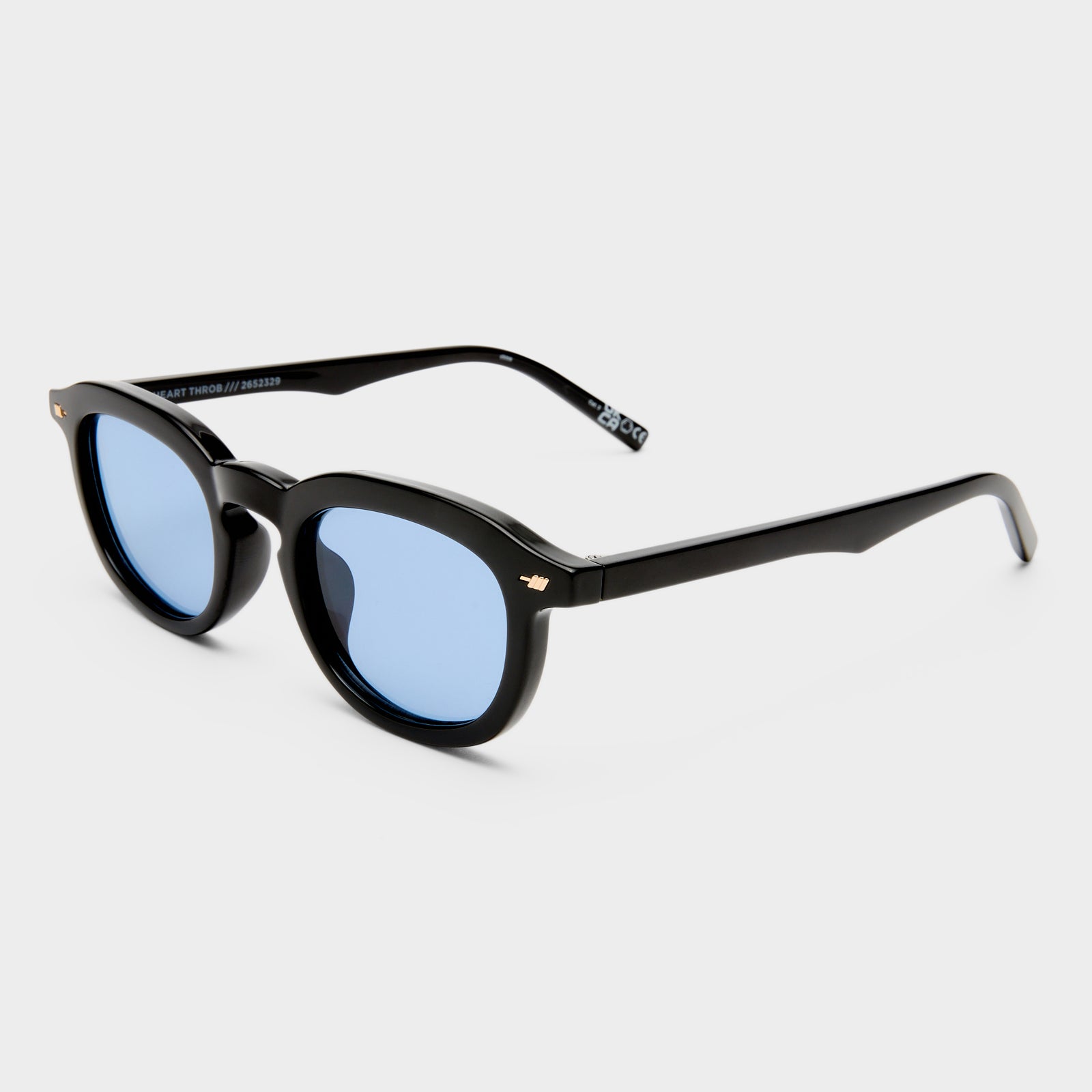 Heart Throb Black Uni-Sex Round Sunglasses | Le Specs