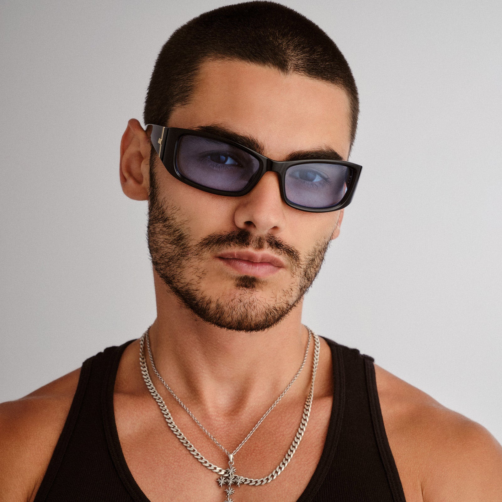 Du Jour Black Uni-Sex Wrap Sunglasses | Le Specs