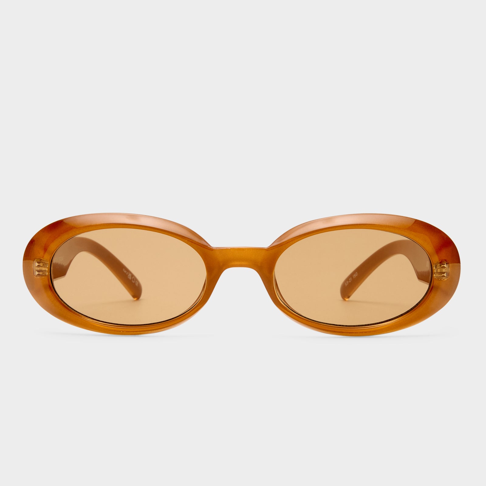 Work It! Gold Pearl Uni-Sex Oval Sunglasses | Le Specs