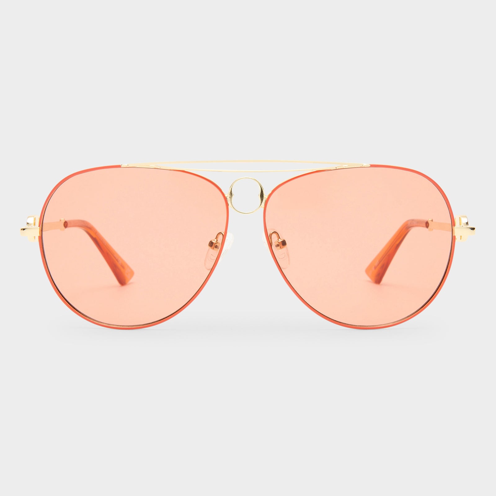 Abracadabra Bright Gold Tangerine Female Aviator Sunglasses | Le Specs