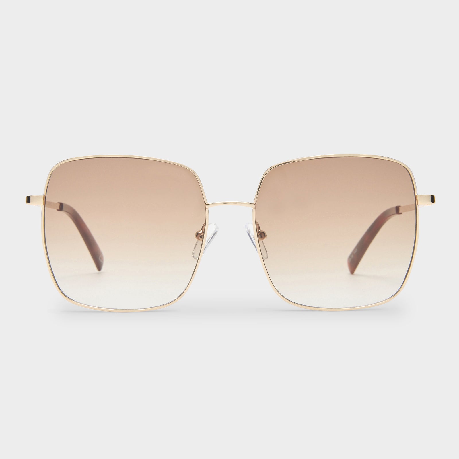 The Cherished Gold Female Square Sunglasses | Le Specs