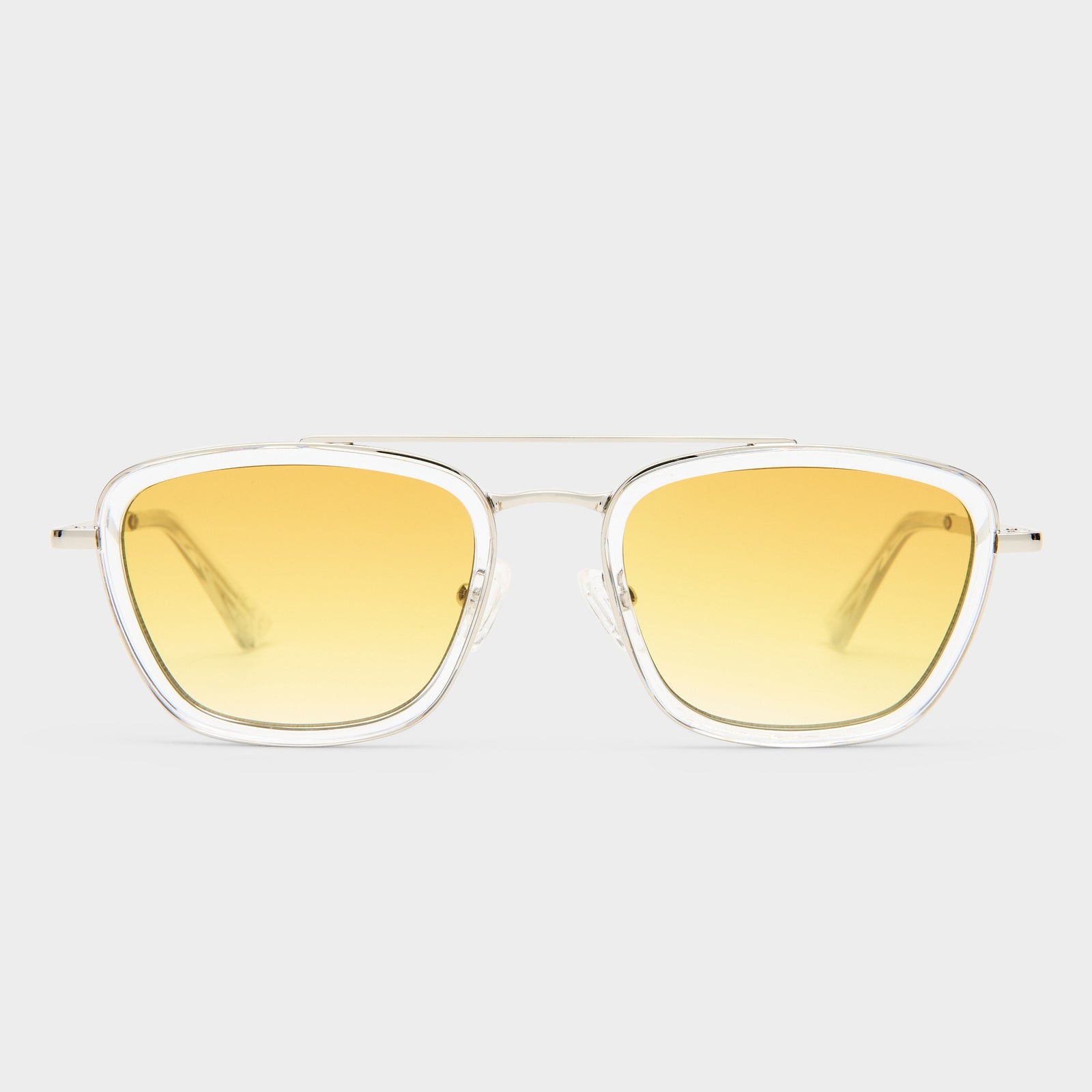Dimetrici Diametric Silver Crystal Clear Uni-Sex Aviator Sunglasses | Le Specs