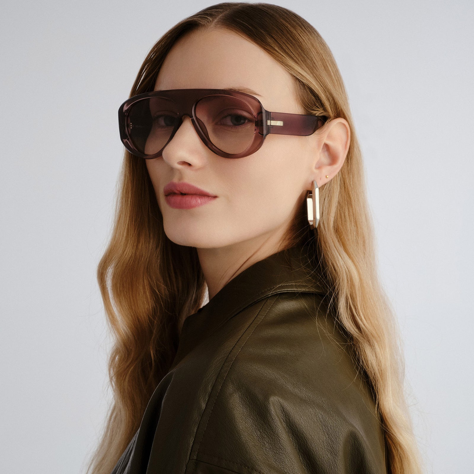 Dream Boat Smokey Violet Female Aviator Sunglasses | Le Specs