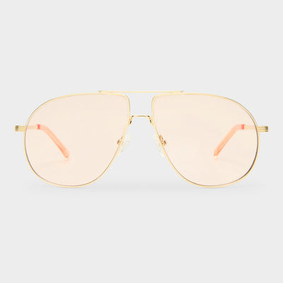 Schmaltzy Bright Gold Uni Sex Aviator Sunglasses Le Specs