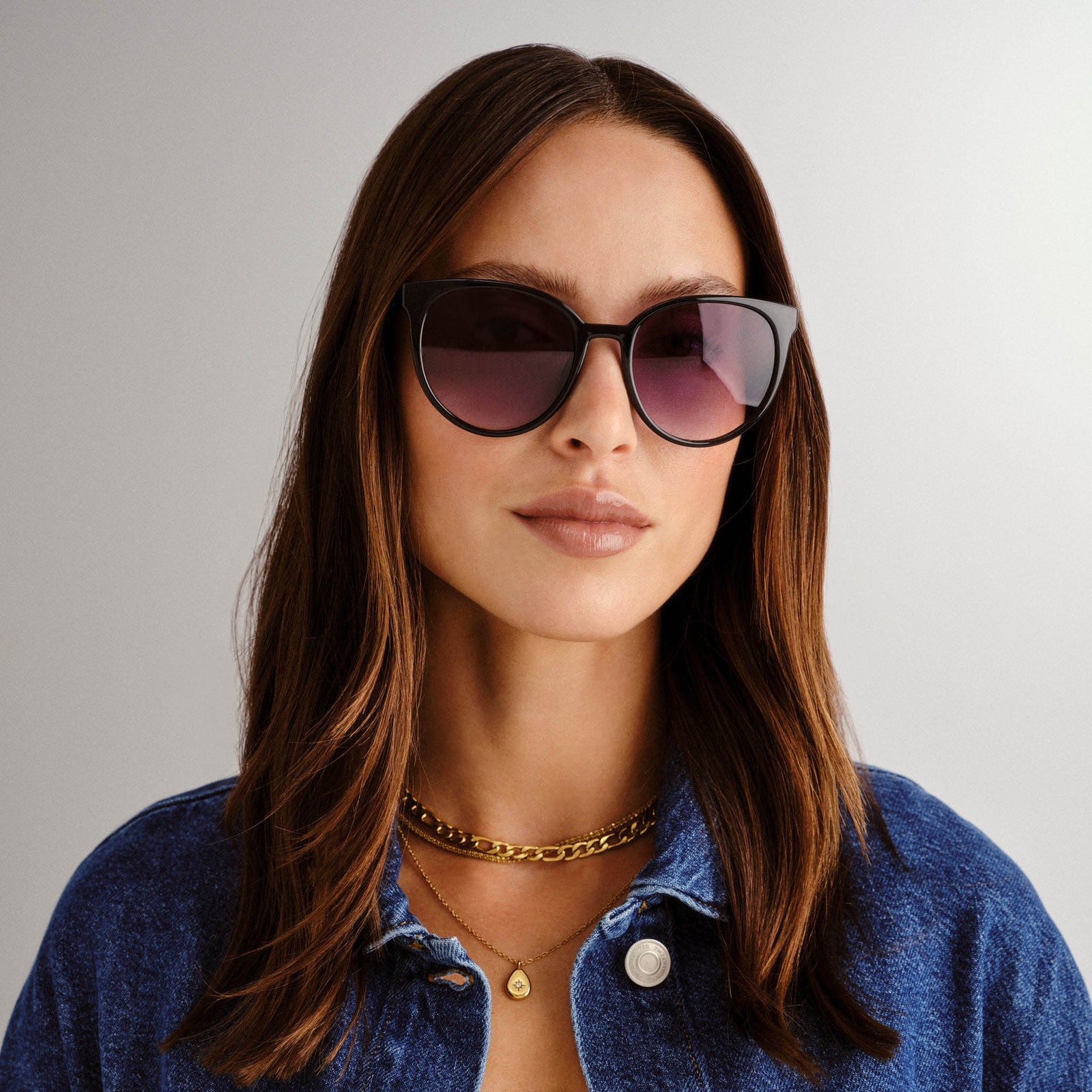 Armada Black Female Round Sunglasses | Le Specs